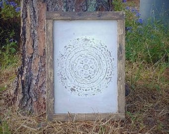 Plaster art Rustic Mandala textured Wall hanging/Christmas decor/3 d wall art/pattern wall hanging