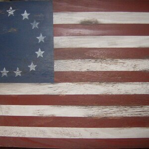 Rustic American Flag wall decor 1776 style-32"x 24"/Patriotic/Americana/Red White Blue