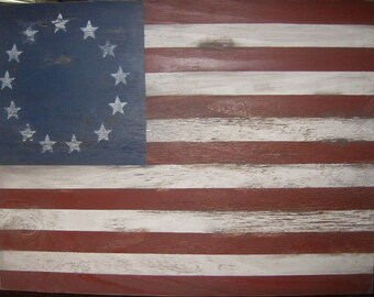 Rustic American Flag wall decor 1776 style-32"x 24"/Patriotic/Americana/Red White Blue