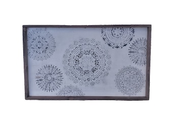 Plaster art Modern farmhouse Rustic Mandala Wall hanging/pattern wall hanging/cottage farmhouse rustic