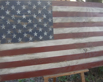 Distressed American Flag wall decor-24" x 17"/Americana/Patriotic/Red White Blue