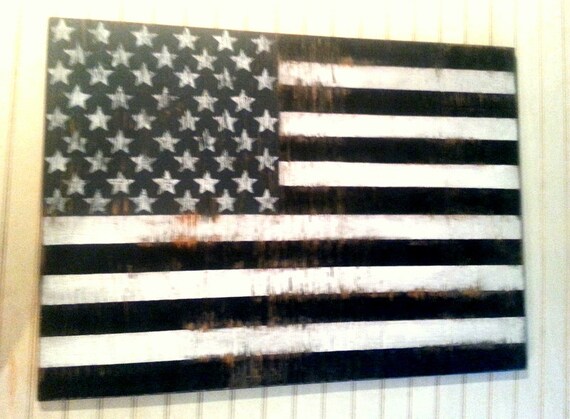 Rustic Black and White Distressed American Flag Wall decor/46/patriotic Rustic Black and White Distressed American Flag Wall decor/46/patriotic