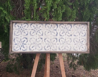 Rustic Tile pattern  print sign/cottage/farmhouse decor/living room decor/bedroom decor