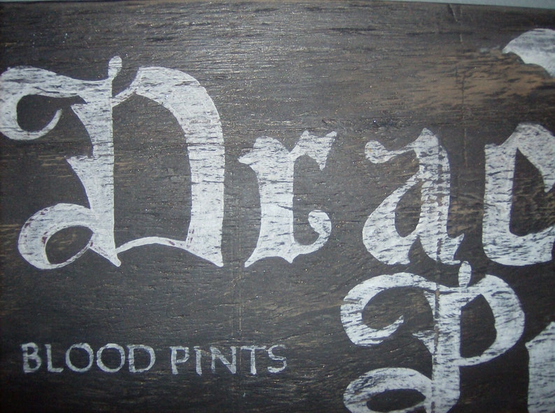 Distressed Draculas Pub Halloween Sign image 3