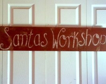Rustic Santas Workshop Sign/Christmas/North Pole/Holiday