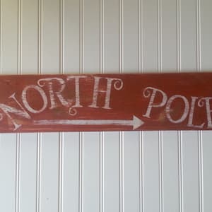 Rustic North Pole Christmas sign/whimsical/holiday