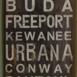 Distressed subway sign customized to any cities you choose