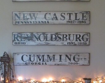 Distressed City Family history signs