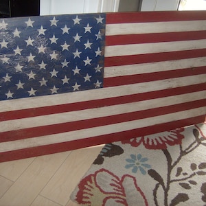 Distressed American Flag wall decor-light distressed/Americana/24&quot;/Patriotic/Red White Blue