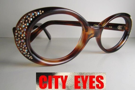 1960s british Hong Kong Rhinestone Tortoise Vintage Frames Frame Eyeglasses Sunglasses Eye Wear Sun Glasses Mid Century Hollywood Regency Etsy