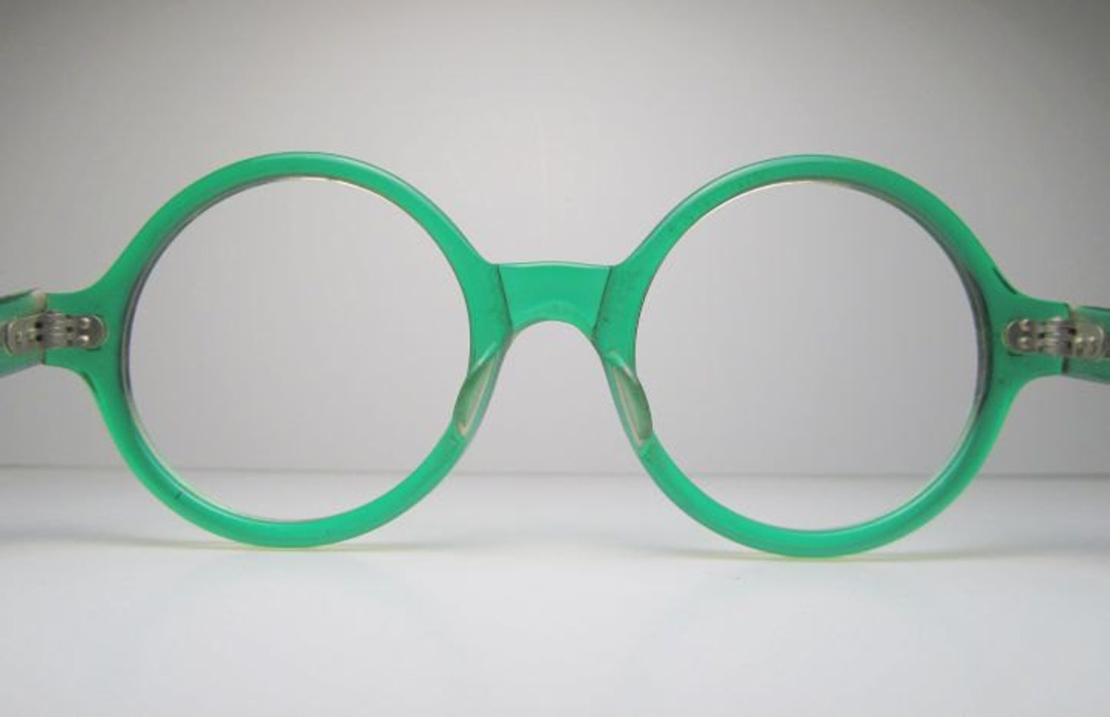 1960s Round Green Clear eyeglasses eye glasses eyeglass frames Etsy