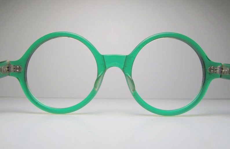 1960s Round Green Clear eyeglasses eye glasses eyeglass frames Etsy