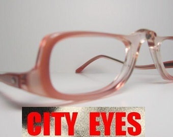 1980s Pink Clear optical frames for Eyeglasses or Sunglasses New Old Stock HAND MADE