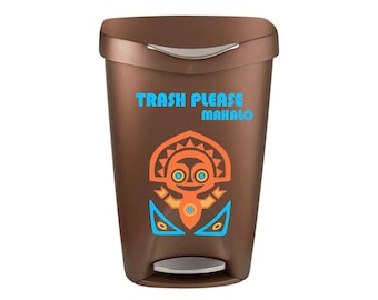Polynesian Trash Can SVG, Island Style Trash Label, Tiki Trash Sign Cut File for Cricut Silhouette, Tribal SVG Digital Download