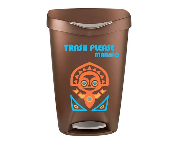 Polynesian Trash Can SVG, Island Style Trash Label, Tiki Trash Sign Cut File for Cricut Silhouette, Tribal SVG Digital Download
