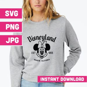 Retro Minnie Disneyland SVG, Vintage Disney T-Shirt geschnitten Datei, süße Park Shirt Design für Cricut Silhouette, Disney Trip SVG Download