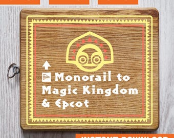 Polynesian Monorail Sign SVG, Retro Disney Resort Sign SVG, Tiki Monorail Cut File for Cricut Silhouette, Wall Art Digital Download