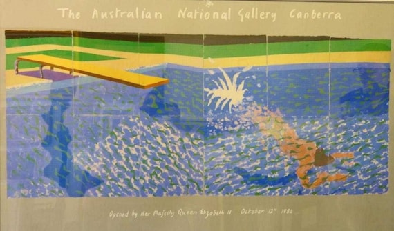 DAVID HOCKNEY ORIGINAL Rare 1982 Limited Edition Paper Pools A Diver ...