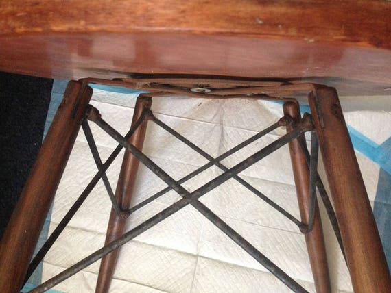 Eames Dowel Table Seng Chicago Base White Veneer Side Table Etsy