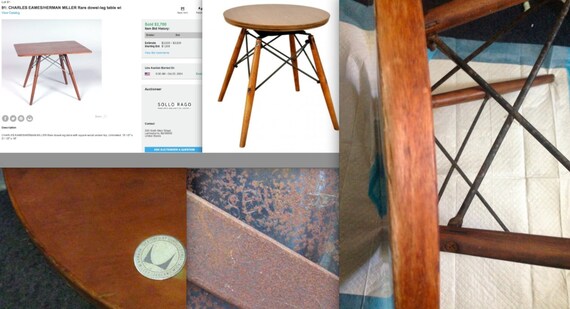 Eames Dowel Table Seng Chicago Base White Veneer Side Table Etsy