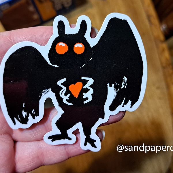 The MOTHMAN COMETH Sticker 3x3in vinyl  cryptid spooky moth bird owl bat monster west virginia american legendary creature