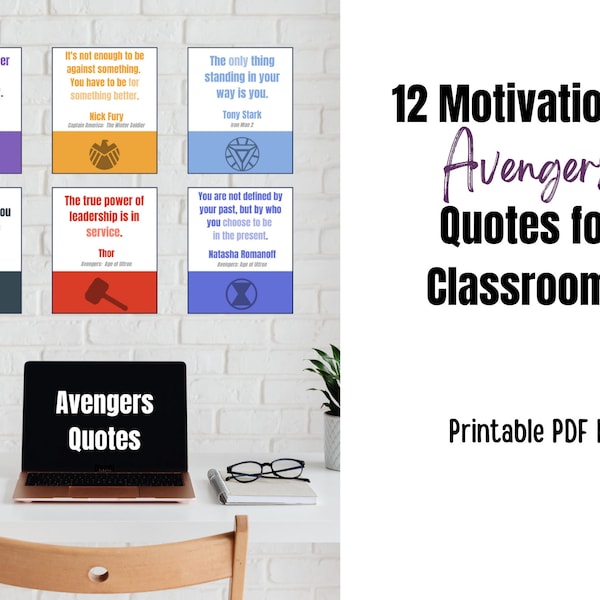 SuperHero Motivational Posters | Avengers PDF Printable  | Movie Quotes Educational Classroom Decor