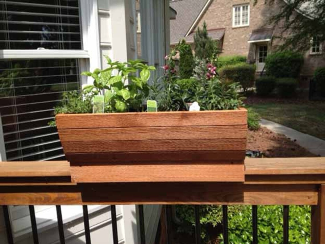 Arched Deck Rail Planter Box Etsy