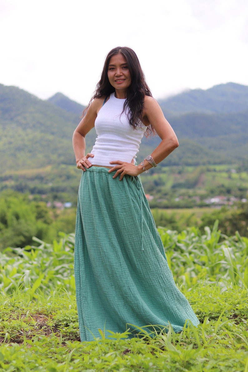 light green maxi skirt
