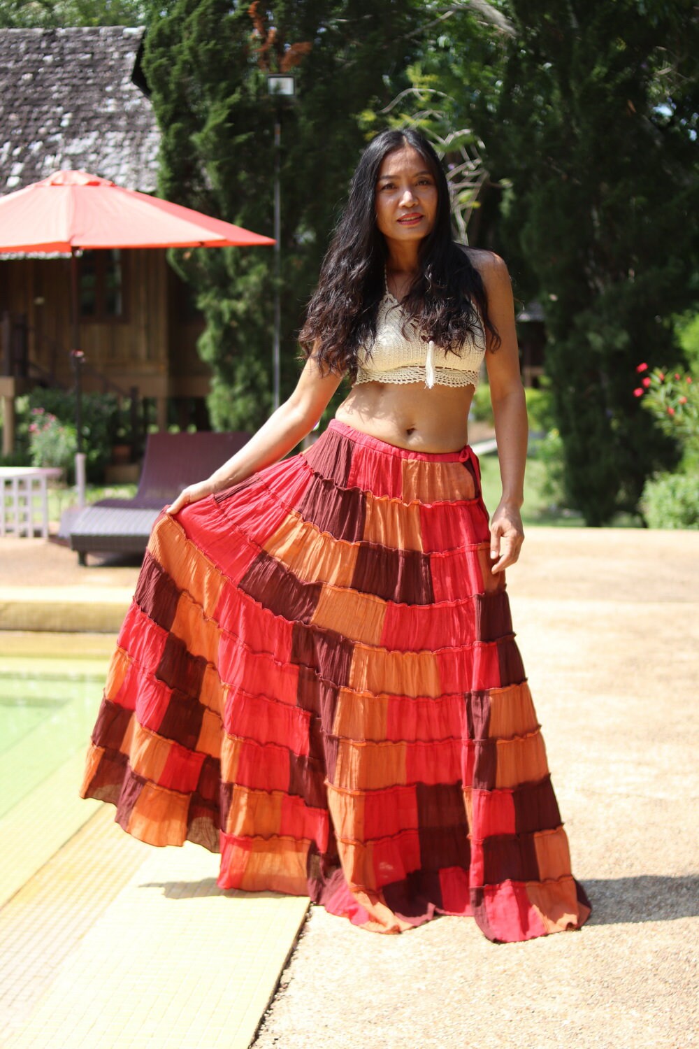 Patchwork Skirt / Long Skirt / Full Length Skirt / Maxi Skirt - Etsy