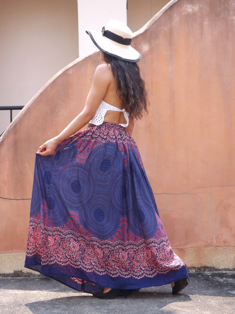 Maxi Skirt / Long Skirt/ Modest Skirt / Boho Skirt /Full Length Skirt /Soft and Floaty / Summer Skirt /Beach Skirt / Printed Fabric image 7