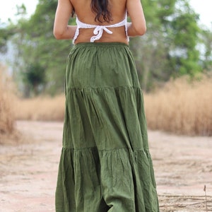 Long Skirt / Long Boho Skirt / Maxi Skirt / Full Length Skirt / Olive Green Skirt / Cotton Skirt / Modest Skirt / Formal Skirt / Boho Skirt zdjęcie 5