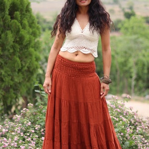 Long Skirt / Maxi Skirt / Long Boho Skirt / Full Length Skirt / Cotton ...