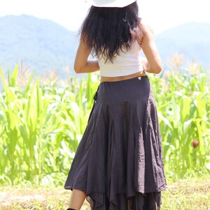 Boho Skirt / Long Skirt / Pixie Skirt / Bohemian Skirt / Maxi Skirt / Cotton Skirt / Asymmetrical Skirt / Color Coco Brown image 4