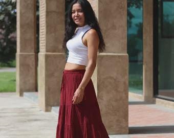 KOGMO Women's Casual Maxi Skirt - Drawstring Waist With Side Pockets, Ankle Length (S-3X) - View #11
