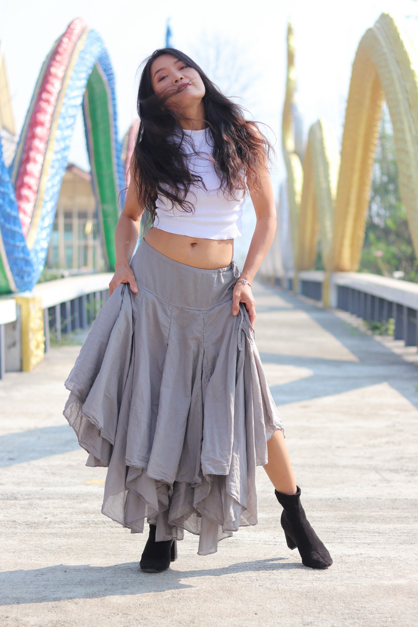 Gray Handkerchief Skirt Etsy