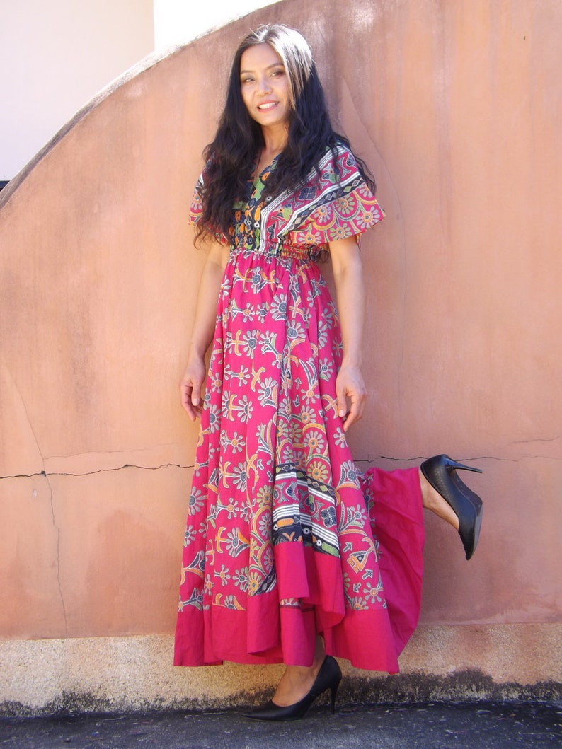 Maxi Dress Long Dress Dress Nepal Printed Fabric Summer Dress Beach Dress Vaction Dress Cotton Dress