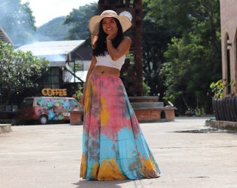 Boho Skirt / Maxi Skirt / Maxi Boho Skirt /Modest Skirt / Beach Skirt /Full Length skirt / Tie Dye Skirt/ Long Skirt