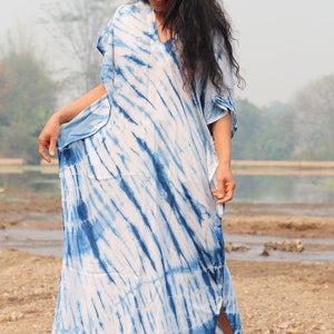 Maxi kaftan / tie-dye kaftan / losvallende kaftan / losvallende jurk / strandkleed / festivaljurk / maxi kaftan / boho kaftan/