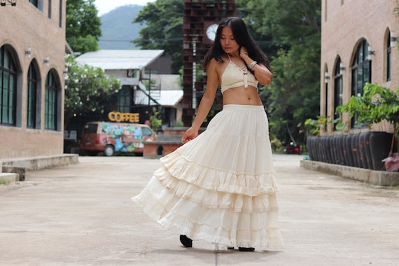 Boho skirt cheap etsy