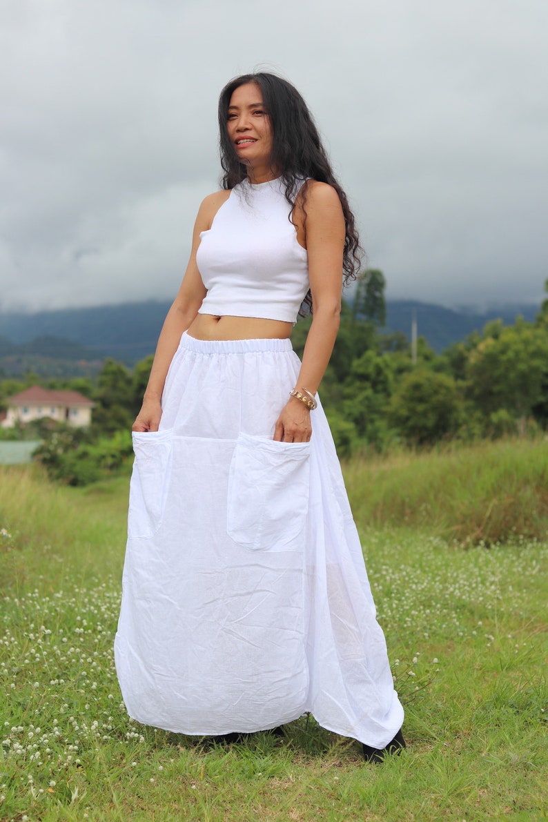 white boho skirt
