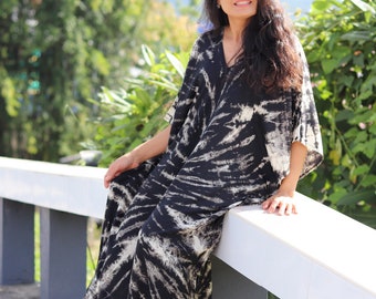 Maxi Kaftan,  Tie Dye Caftan, Loose Fit Kaftan , Loose Fit Dress,  Beach Cover, Unisex  Caftan, Festival Dress, Maxi Caftan,