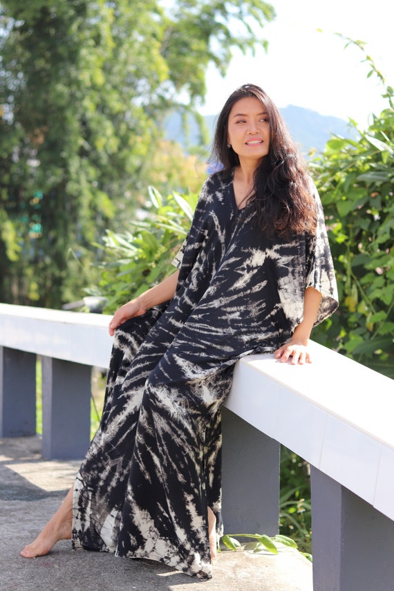 Maxi Kaftan Tie Dye Caftan Loose Fit Kaftan Robe Loose Fit Housse de plage Caftan unisexe Robe Festival Maxi Caftan Etsy France