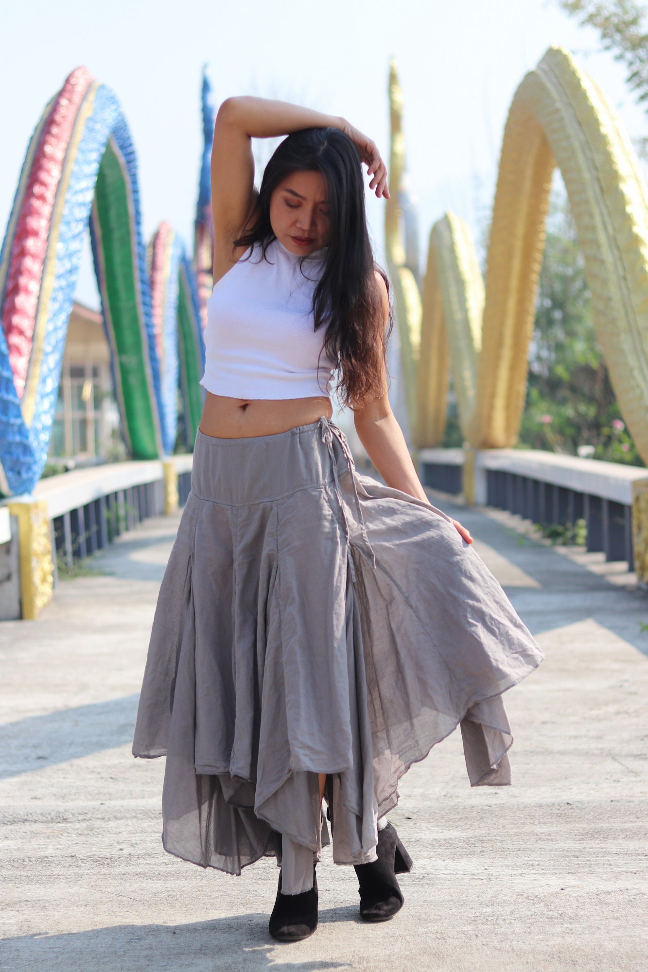Boho Skirt, Long Skirt, Pixie Skirt, Bohemian Skirt, Maxi