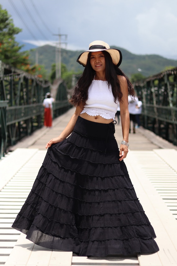 Black boho skirt Clearance