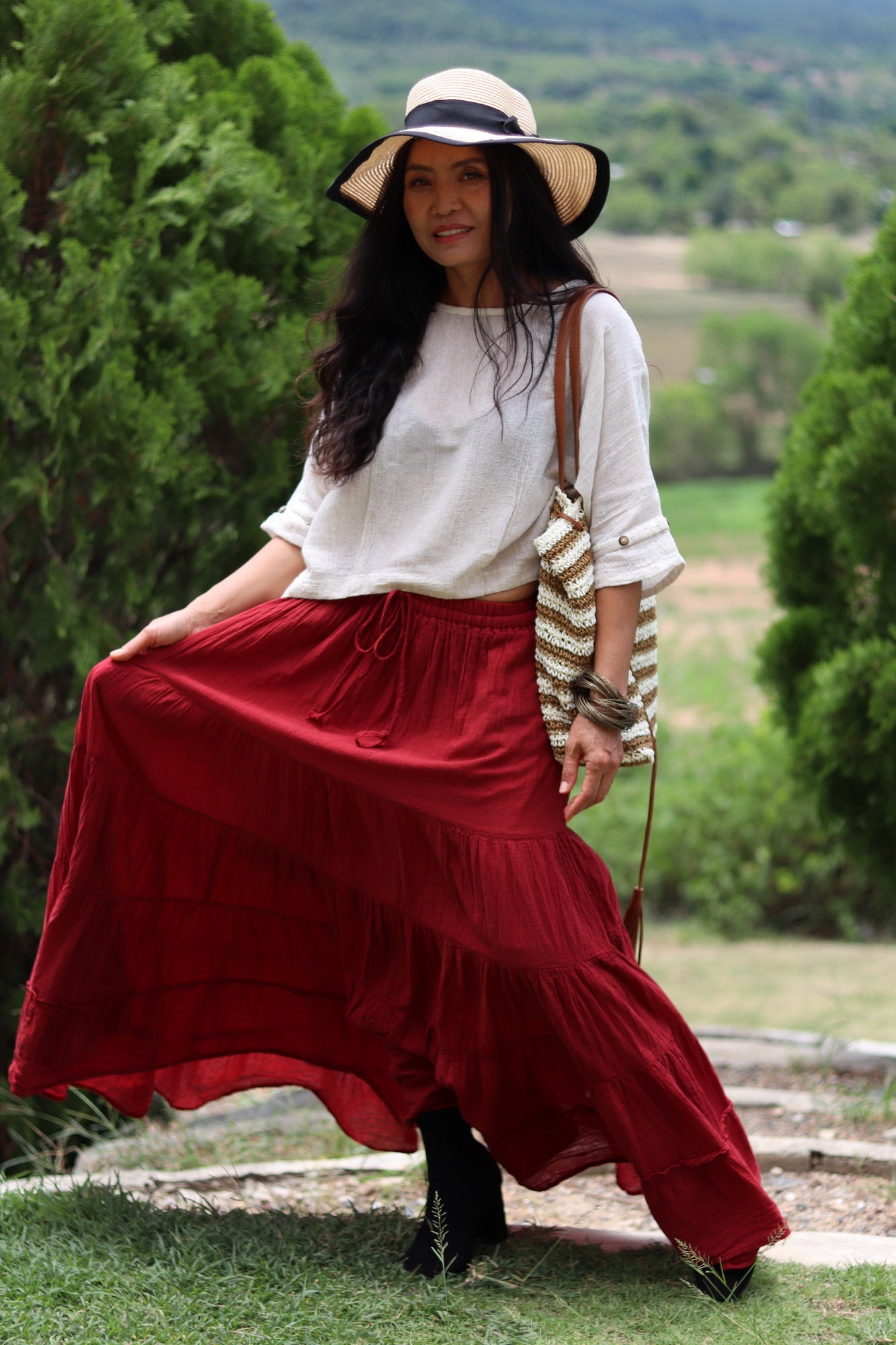 Long Skirt / Boho Skirt / Maxi Skirt / Full Length Skirt / Etsy