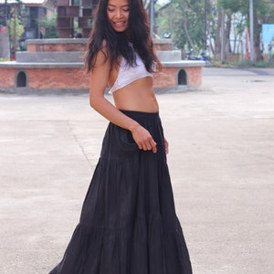 Long Skirt / Long Boho Skirt / Maxi Skirt / Full Length Skirt / Black Skirt / Cotton Skirt / Modest Skirt / Formal Skirt / Floor Length zdjęcie 6