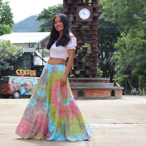 Boho Rock / Maxi Rock / Maxi Boho Rock / Bescheidener Rock / Strandrock / Voller Rock / Tie Dye Rock / Langer Rock