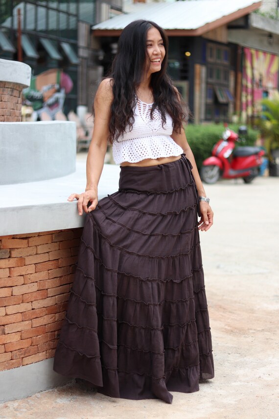 long boho maxi skirt