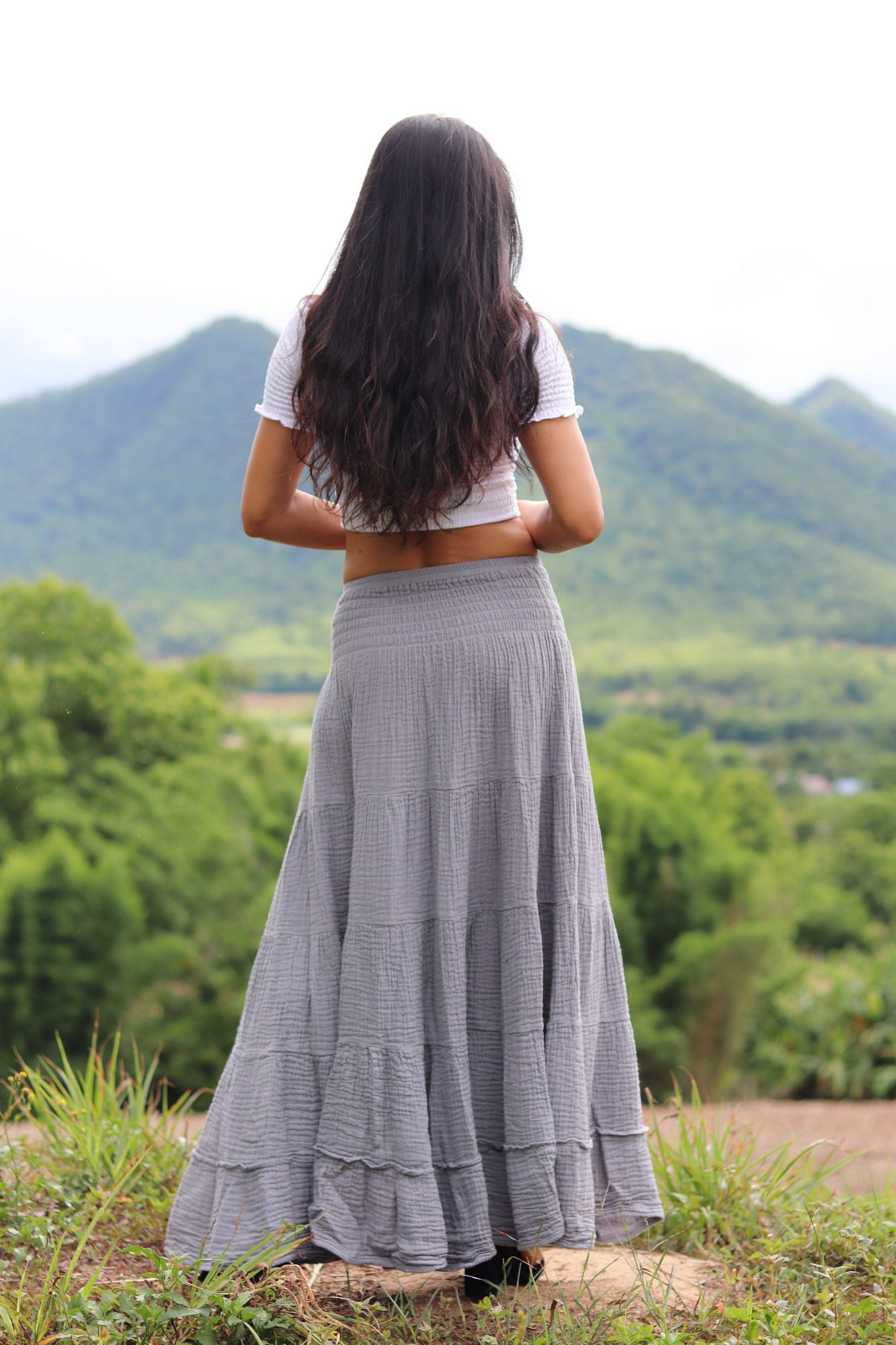 Long Skirt / Long Boho Skirt / Maxi Skirt /Double Fabric | Etsy