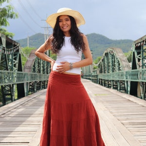 Orange Peasant Skirt Etsy